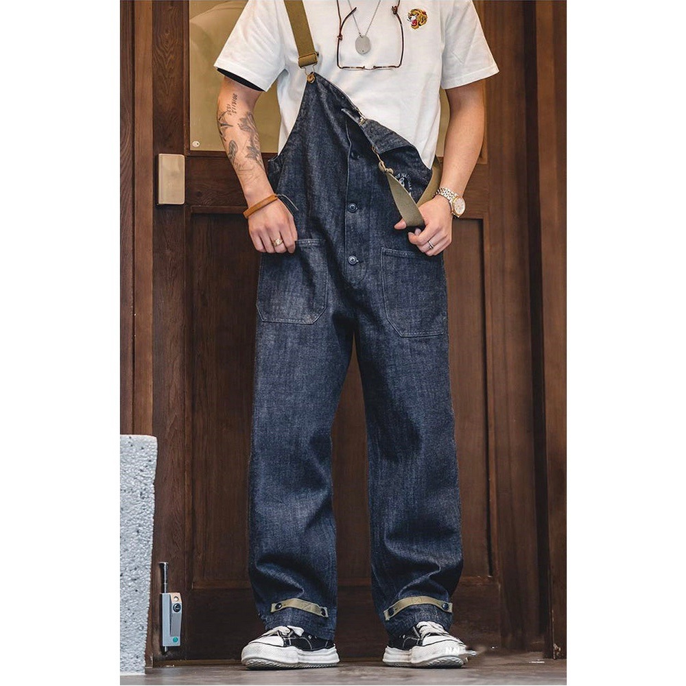 RARE Uncle FU Marine Nationale Workwear Denim Fisherman’s Marine Overalls Medium